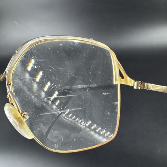 Vintage Half Rim Oversized Gold Tone Metal Frames Glasses Frames Only - Picture 7 of 16